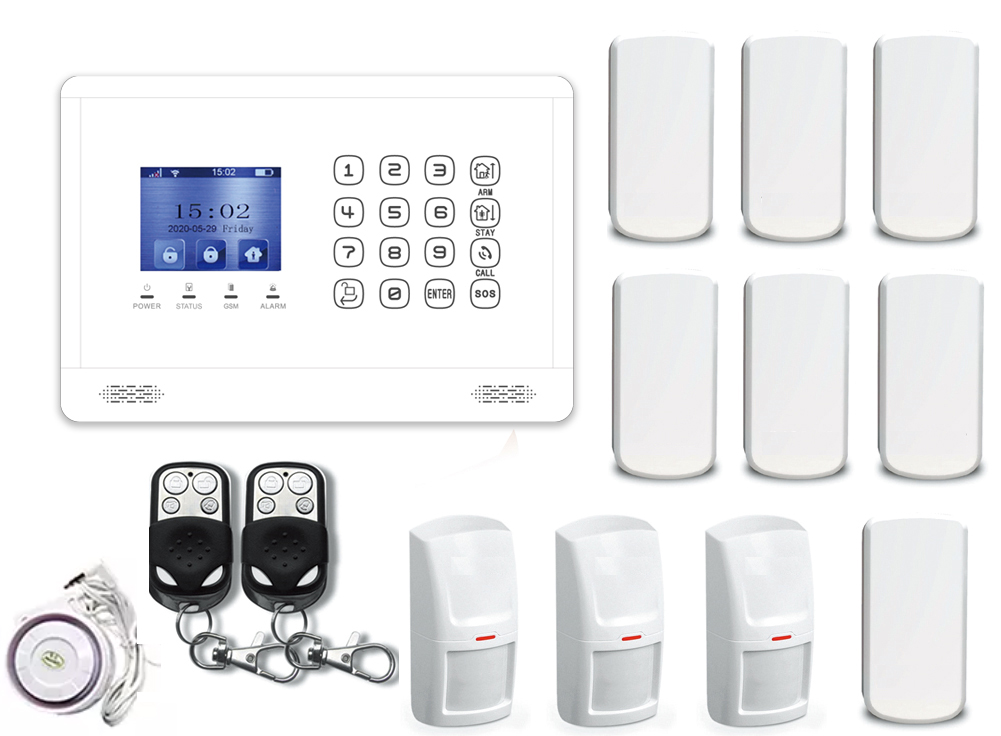 Funk Alarmanlage Touch LCD - Telefon GSM Handy Alarm [18 teilig] - Set  FineSell GmbH